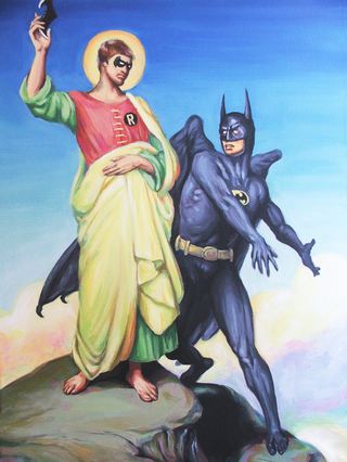 Illustration for article titled Batman and Darth Vader invade art history, in these absolutely deranged paintings